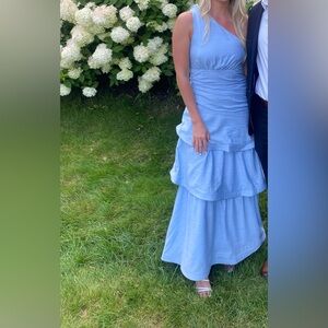 Worn once. Blue wedding guest dress.